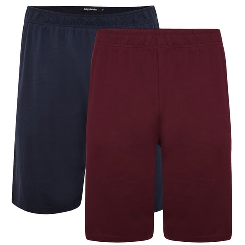 Bigdude Twin Pack Classic Pyjama Shorts Navy / Burgundy